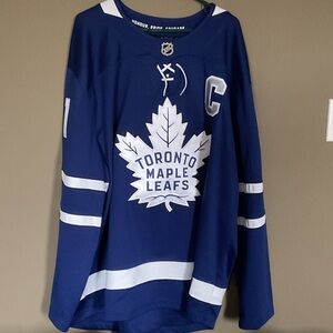 Authentic John Tavares Captain Toronto Maple Leafs Blue Hockey Jersey